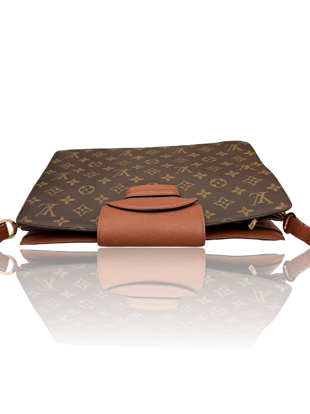 Louis Vuitton Monogram Crossbody Bag Brown Leather Trim Monogram Courcelles - Picture 6 of 17